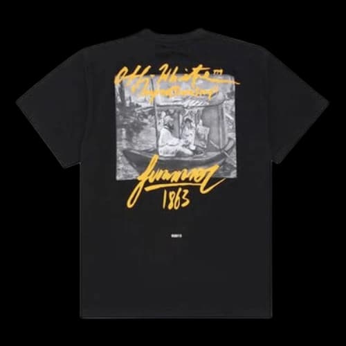 Off-White Black Printing Cotton Short Sleeve Loose Fit