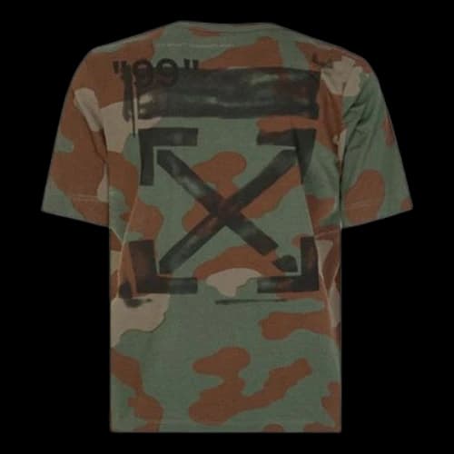 Off-White Camouflage Army Green Short Sleeve Loose