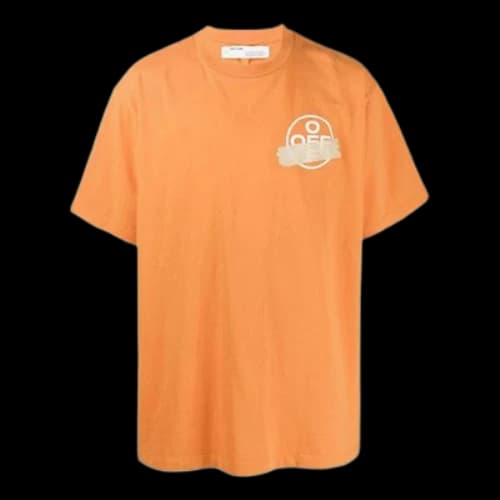 Off-White Bronzing Arrow Rubber Strap Patch Short Sleeve T-Shirt