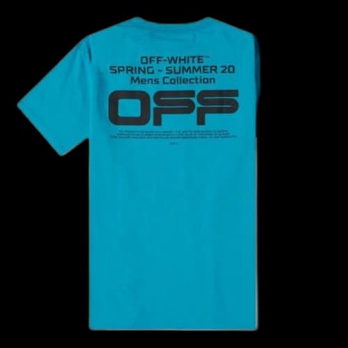 Off-White SS20 Wavy Line White Printing Loose Men Blue