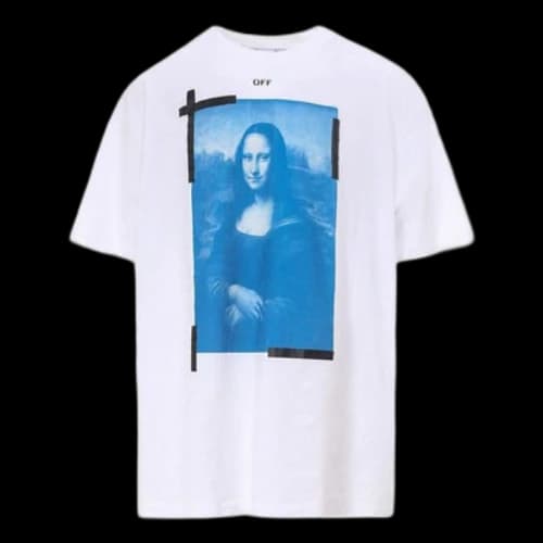 Off-White Mona Lisa Arrow Printing Round Neck Pullover Short Sleeve White T-Shirt