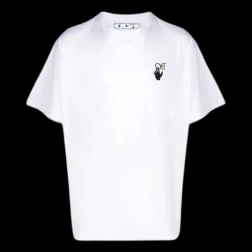 Off-White SS22 Solid Color Arrow Logo Printing Round Neck Short Sleeve Loose Fit White T-Shirt