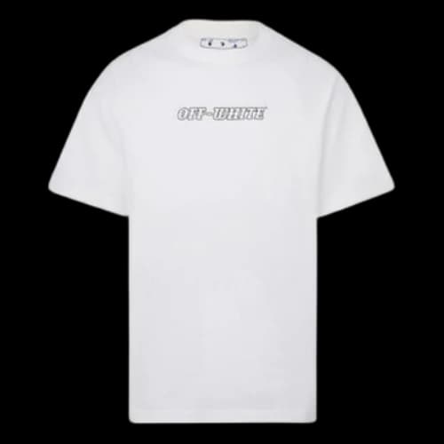 Off-White FW21 Painting Pattern Printing Round Neck Short Sleeve Loose Fit White