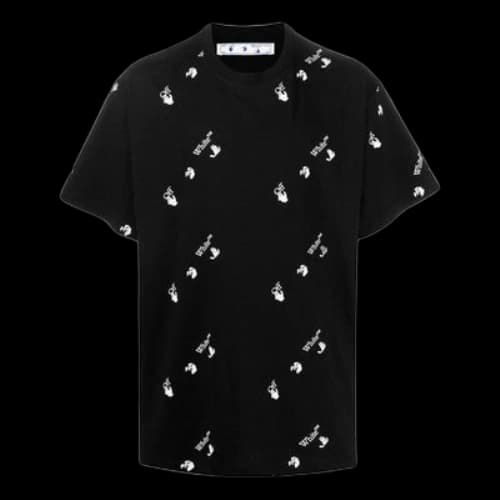 Off-White SS22 Solid Color Round Neck Logo Printing Short Sleeve Black T-Shirt