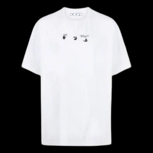 Off-White SS22 Chest Printing Round Neck Pullover Short Sleeve White T-Shirt