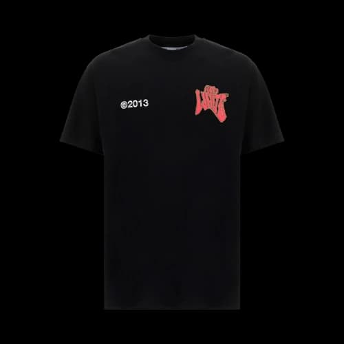 Off-White SS21 Alphabet Logo Printing Short Sleeve Loose Fit Black