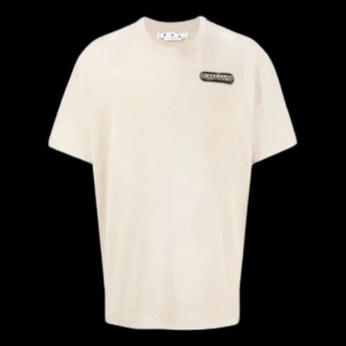 Off-White SS22 Logo Printing Short Sleeve Loose Fit Light Brown T-Shirt