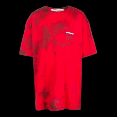 Off-White Logo Tie Dye Red T-Shirt