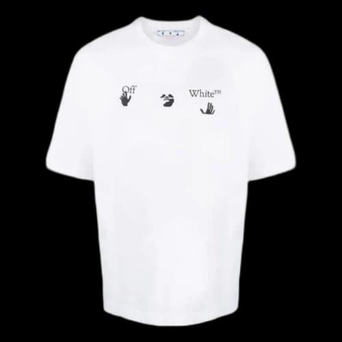 Off-White Logo Printing Round Neck Short Sleeve White T-Shirt