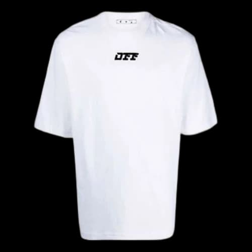 Off-White FW21 Logo Round Neck Short Sleeve Loose Fit White T-Shirt