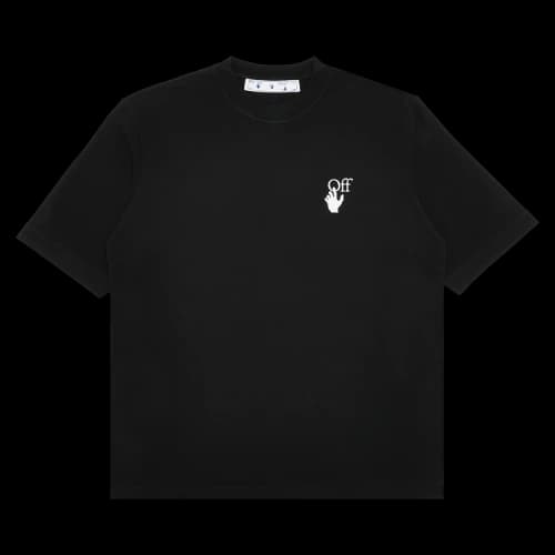 Off-White Small Pattern Short Sleeve Black T-Shirt