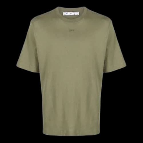Off-White SS21 Rubber Arrow Printing Short Sleeve Slim Fit Version Green