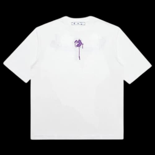 Off-White Dripped Logo Short-Sleeve Skate Tee 'White/Purple'