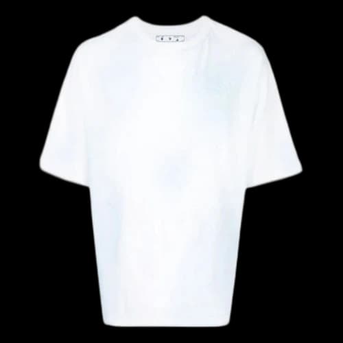 Off-White FW22 Logo Printing Round Neck Short Sleeve Blue White T-Shirt