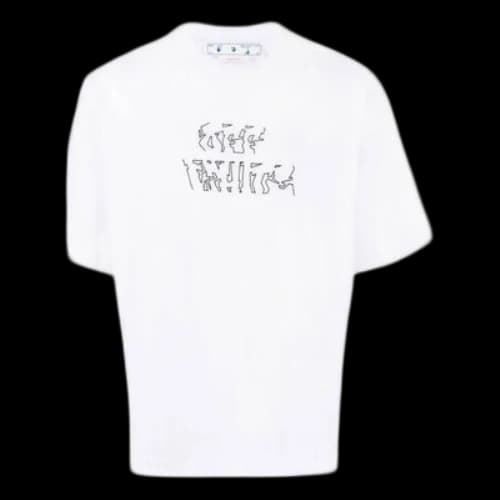 Off-White SS22 Solid Color Arrow Pattern Short Sleeve White T-Shirt