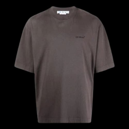 Off-White SS22 Back Classic Logo Printing Round Neck Short Sleeve Ordinary Version Brown T-Shirt