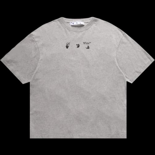 Off-White FW21 Logo Printing Short Sleeve Loose Fit Gray T-Shirt