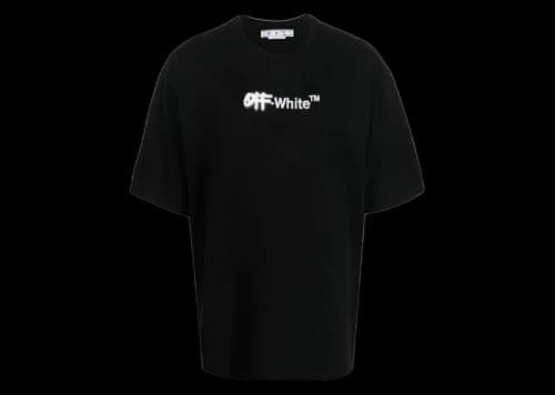 OFF-WHITE Embroidered Spray Helvetica Skate Tee Black/White
