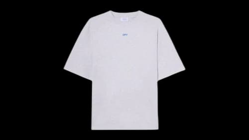 OFF-WHITE Stencil Arrow Skate Logo T-shirt Grey Melange/Nautical Blue