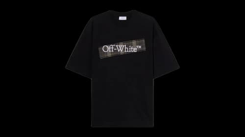 OFF-WHITE Flannel Diagonal Skate Logo Tee Black/White