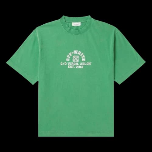 Off-White 13 Skate College Tee 'Green'