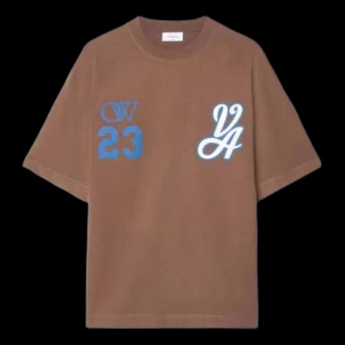 Off-White 23 Varsity Skate Cotton T-Shirt 'Brown White'
