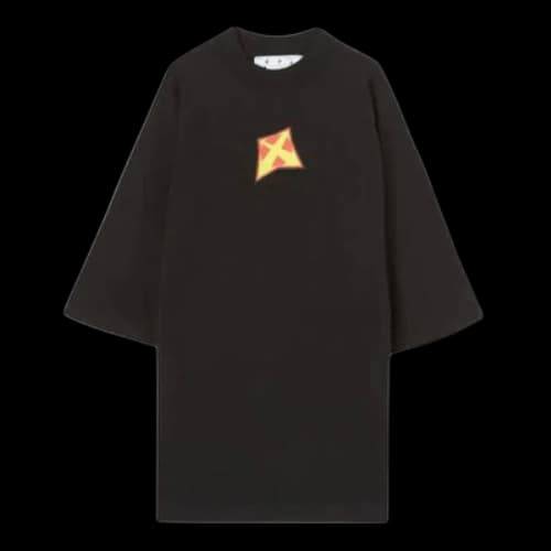 Off-White FW22 Logo Printing Round Neck Short Sleeve Loose Fit Black T-Shirt