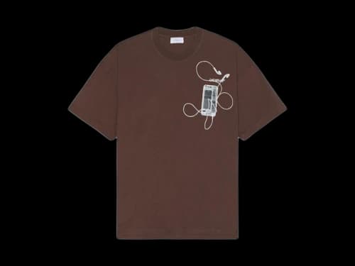 OFF-WHITE Scan Arrow Oversize Rain Drum T-shirt Brown
