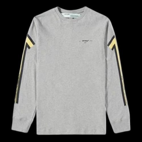 Off-White Back Arrows Sketch Mens Long Sleeve 'Grey Yellow'