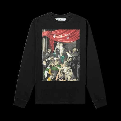 Off-White Caravaggio Multi-Color Our Lady Painting Arrow Long Sleeves Ordinary Version Black