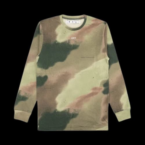 Off-White FW20 Arrows Printing Camo Long Sleeve Men Green