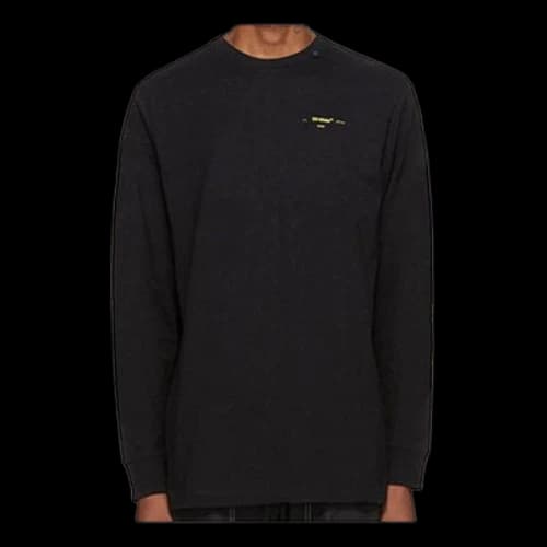 Off-White Cotton Logo Printing Long Sleeves Black
