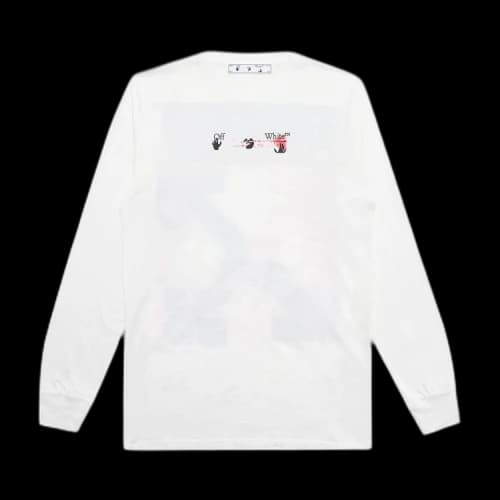 Off-White Acrylic Arrow Long-Sleeve Tee 'White/Fuchsia'