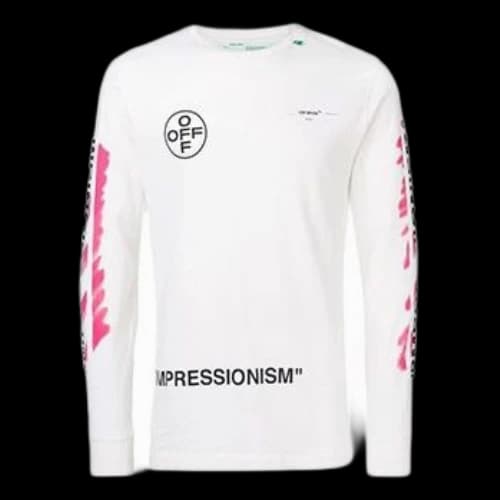 Off-White SS19 Impressionism Arrows Sketch Mens Round Neck Sweater