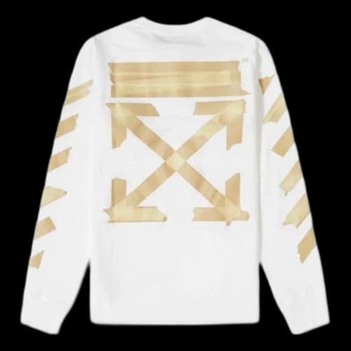 Off-White SS20 Tape Arrows Printing Long Sleeve Men White