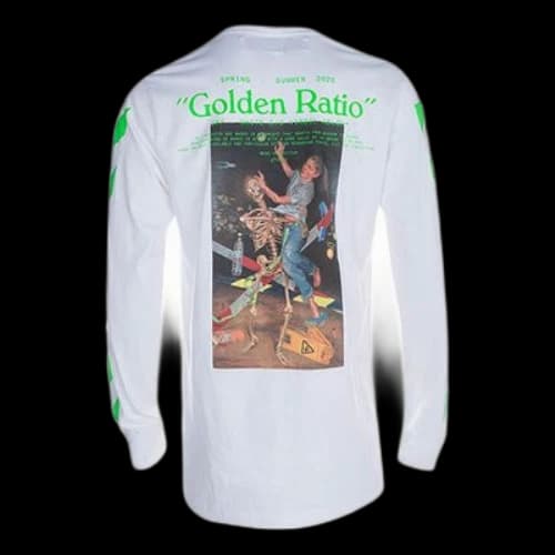 Off-White Printing Cotton Round Neck Long Sleeves Ordinary Version White