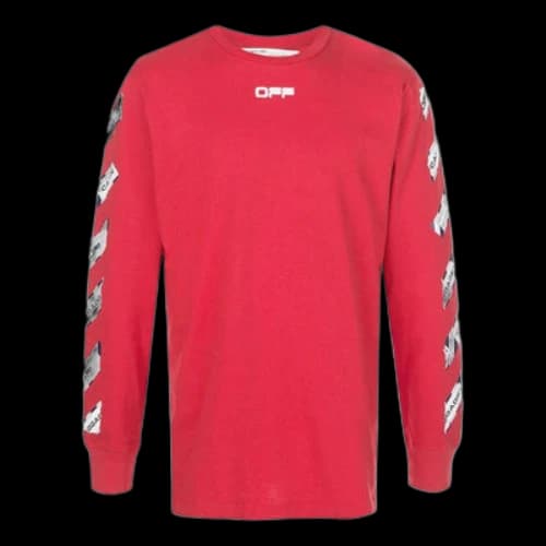 Off-White Classic Alphabet Logo Pattern Round Neck Version Red