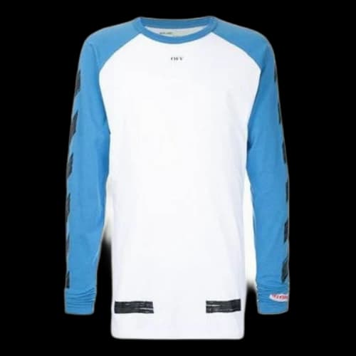 Off-White Raglan Sleeve Colorblock Paint Arrow Long Sleeves Colorblock T-Shirt