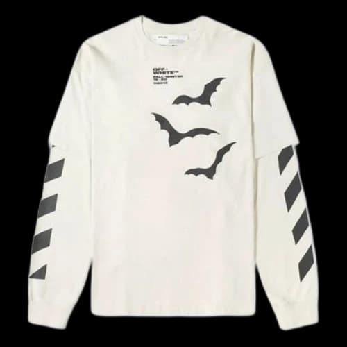 Off-White Diagonal Bats Double Sleeve For Men White