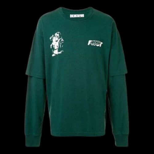 Off-White Logo Printing Long Sleeves Green