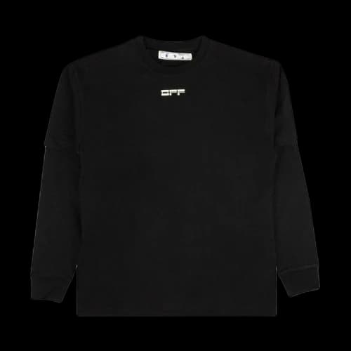 Off-White Back Mask Human Face Printing Round Neck Black