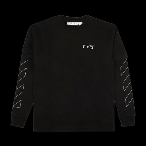 Off-White FW20 Mens Layered Logo-Print Long Sleeve