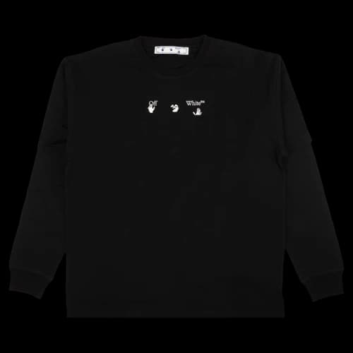 Off-White FW21 Alphabet Pattern Printing Round Neck Long Sleeves Black
