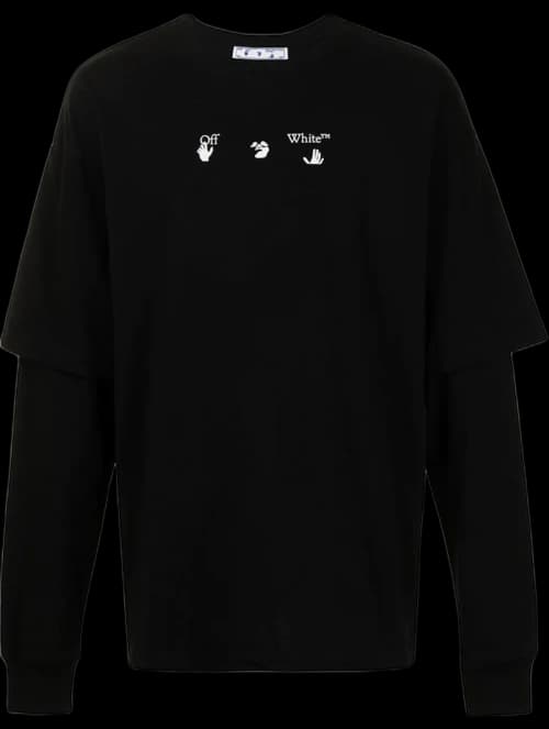OFF-WHITE Marker Arrow Double Sleeved L/S T-shirt Black/Grey