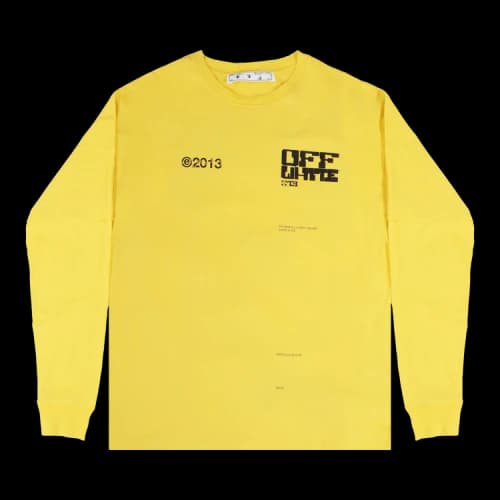 Off-White Casual Alphabet Printing Long Sleeves Version Yellow