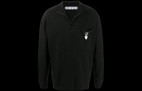 Off-White Logo Printing Long Sleeves Sports Black
