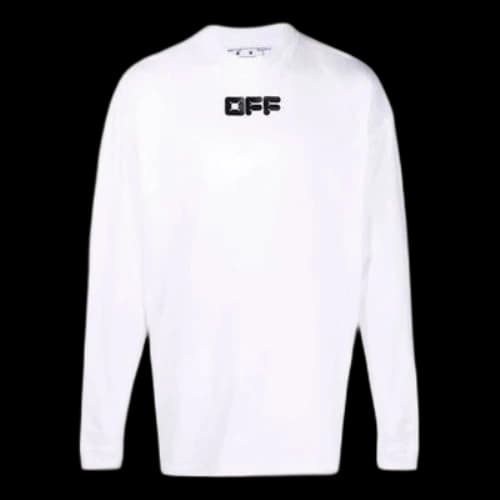 Off-White Alphabet Logo Printing Long Sleeves Loose Fit White