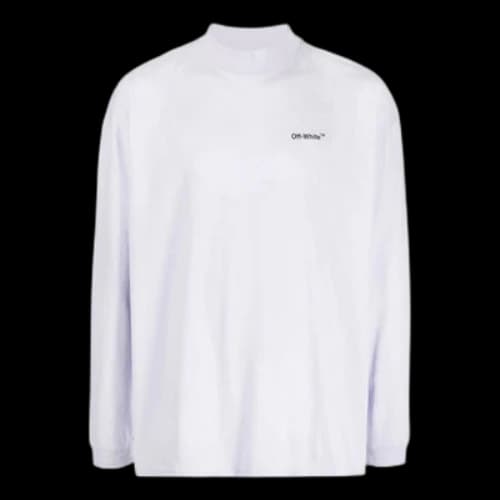 Off-White FW22 Solid Color Arrow Pattern Logo Printing Round Neck White