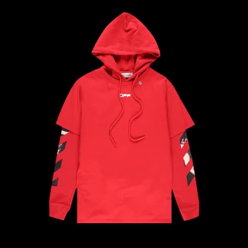 Off-White Double Caravaggio Hoodie T-Shirt 'Red'