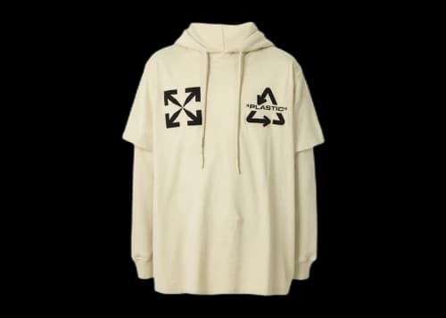 OFF-WHITE Universal Key Double Oversized Tee Hoodie Sand/Black